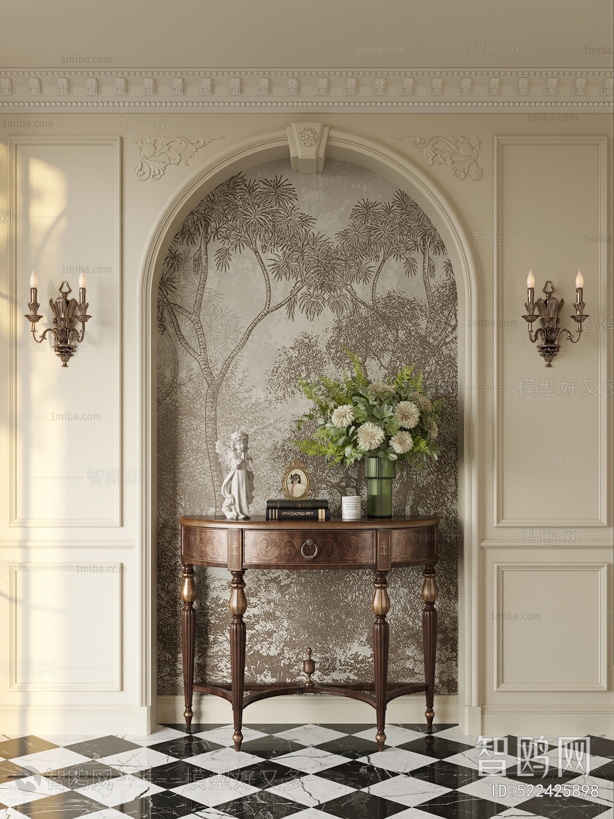 American Style French Style Entrance Cabinet