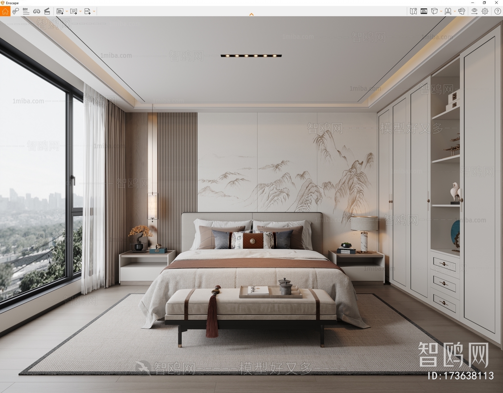 New Chinese Style Bedroom