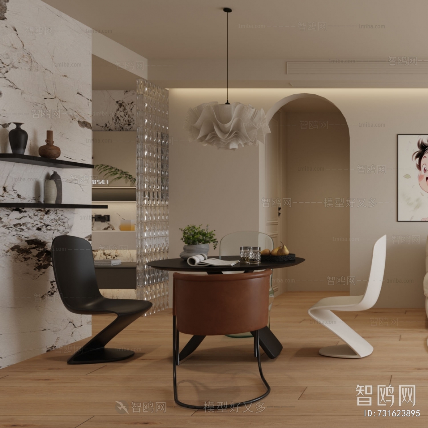 现代极简奶油风客厅3D模型下载_3dmax现代极简奶油风客厅模型编号731623895-智鸥网