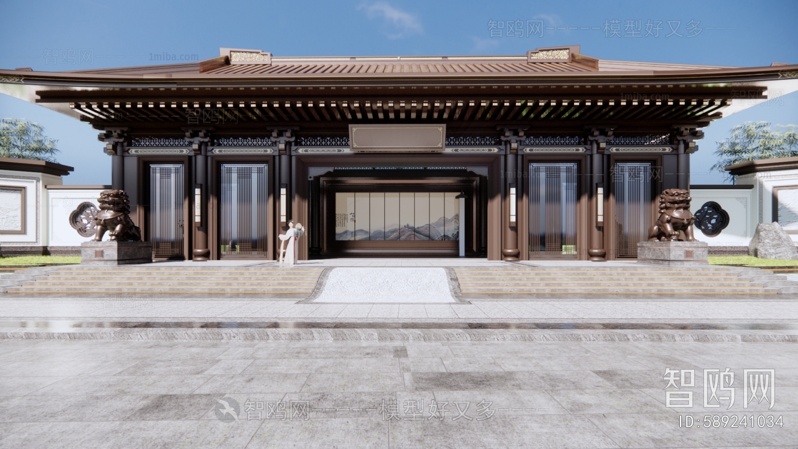 新中式风格售楼处大门入口