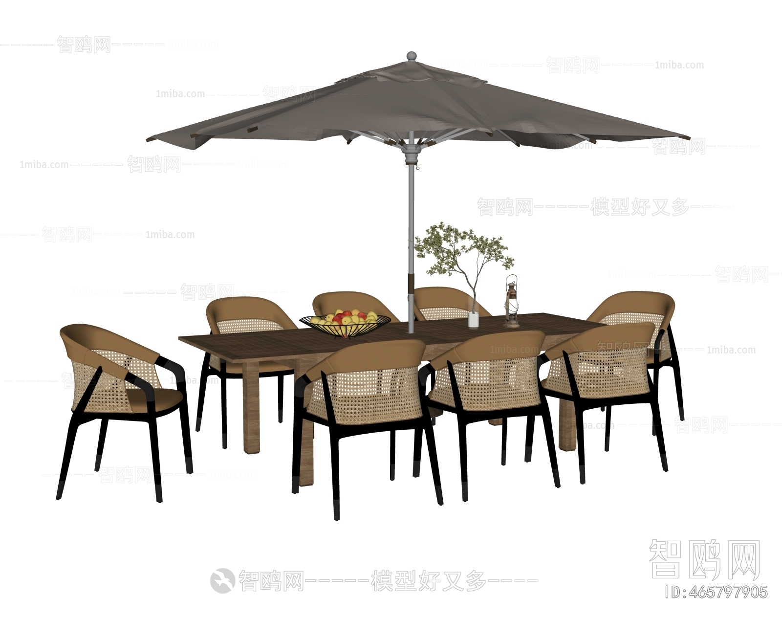 现代户外桌椅组合 遮阳伞