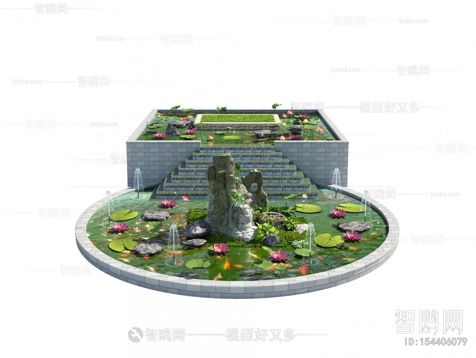 New Chinese Style Rockery Waterscape