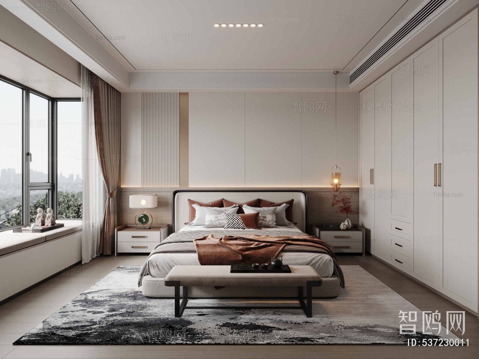 现代新中式卧室