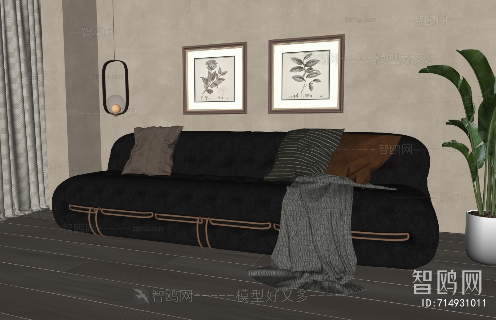 Retro Style Multi Person Sofa