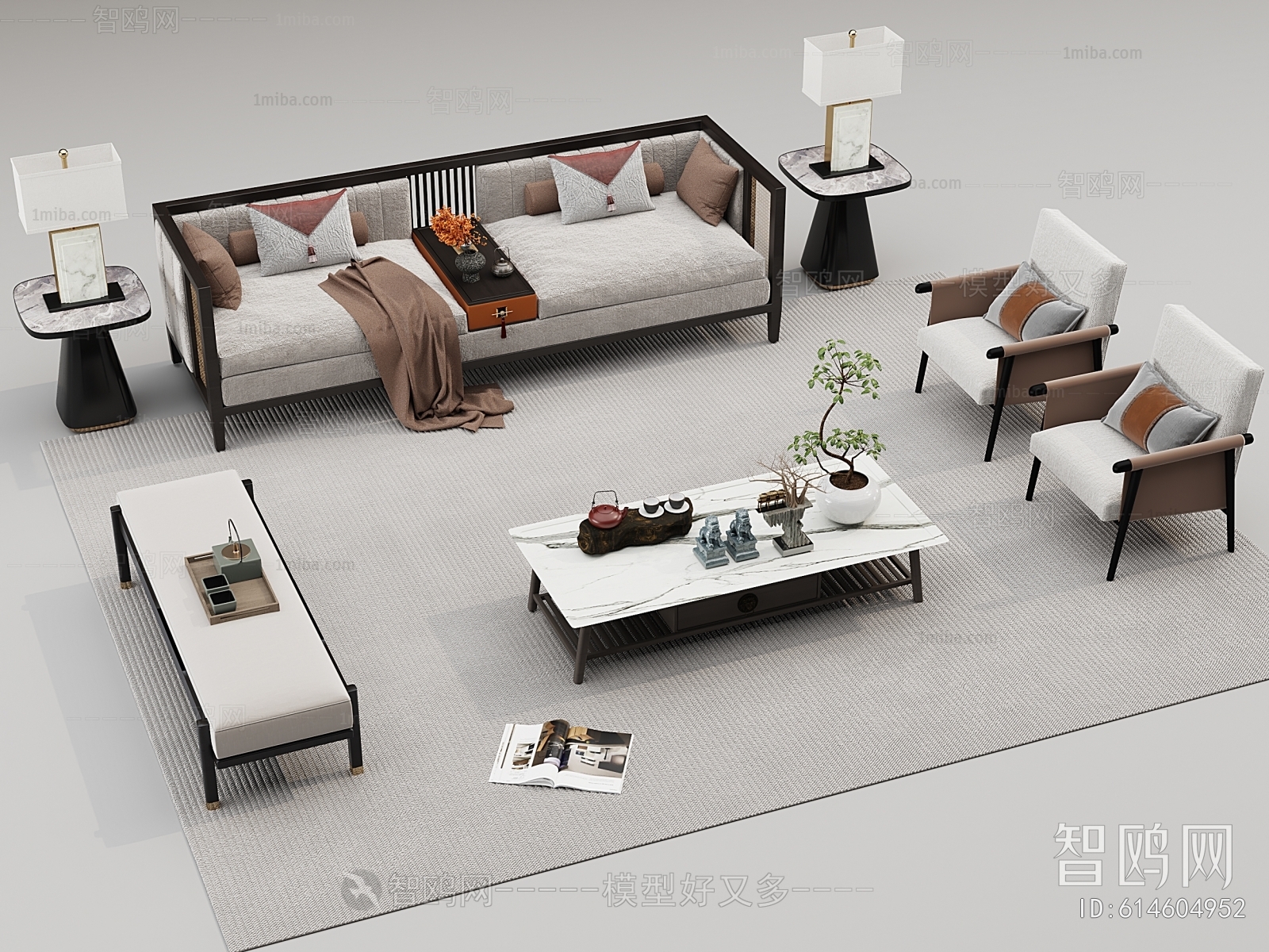 New Chinese Style Sofa Combination