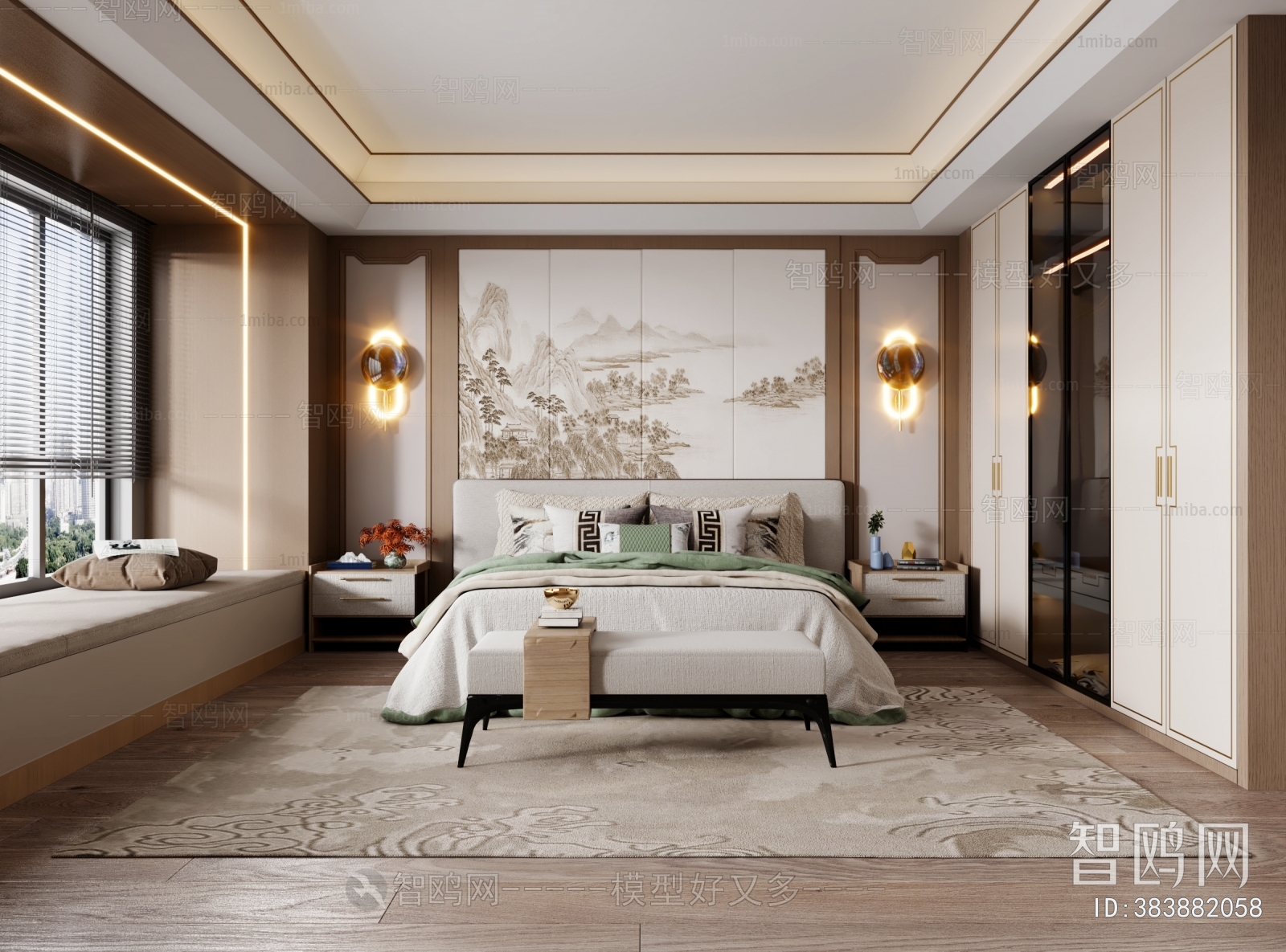 New Chinese Style Bedroom