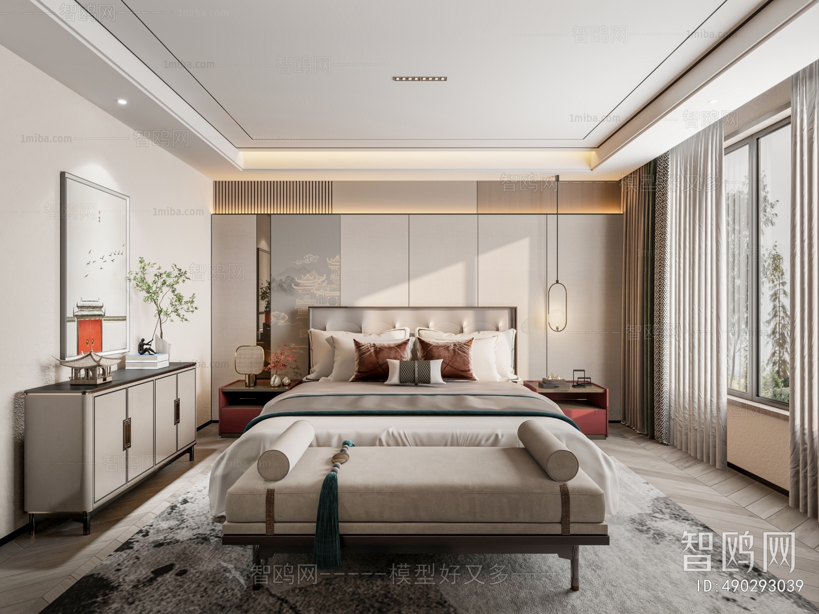 New Chinese Style Bedroom