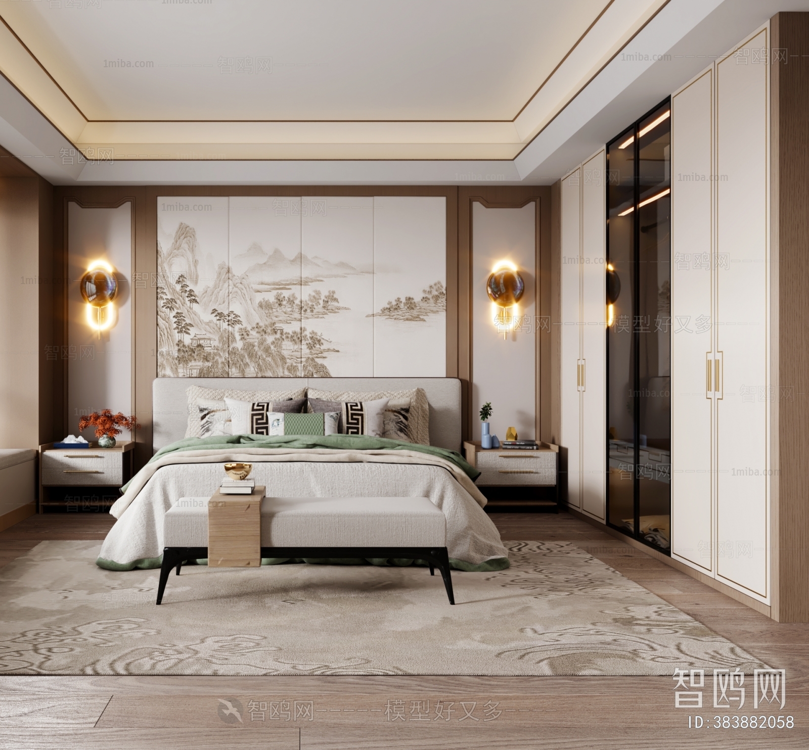 New Chinese Style Bedroom