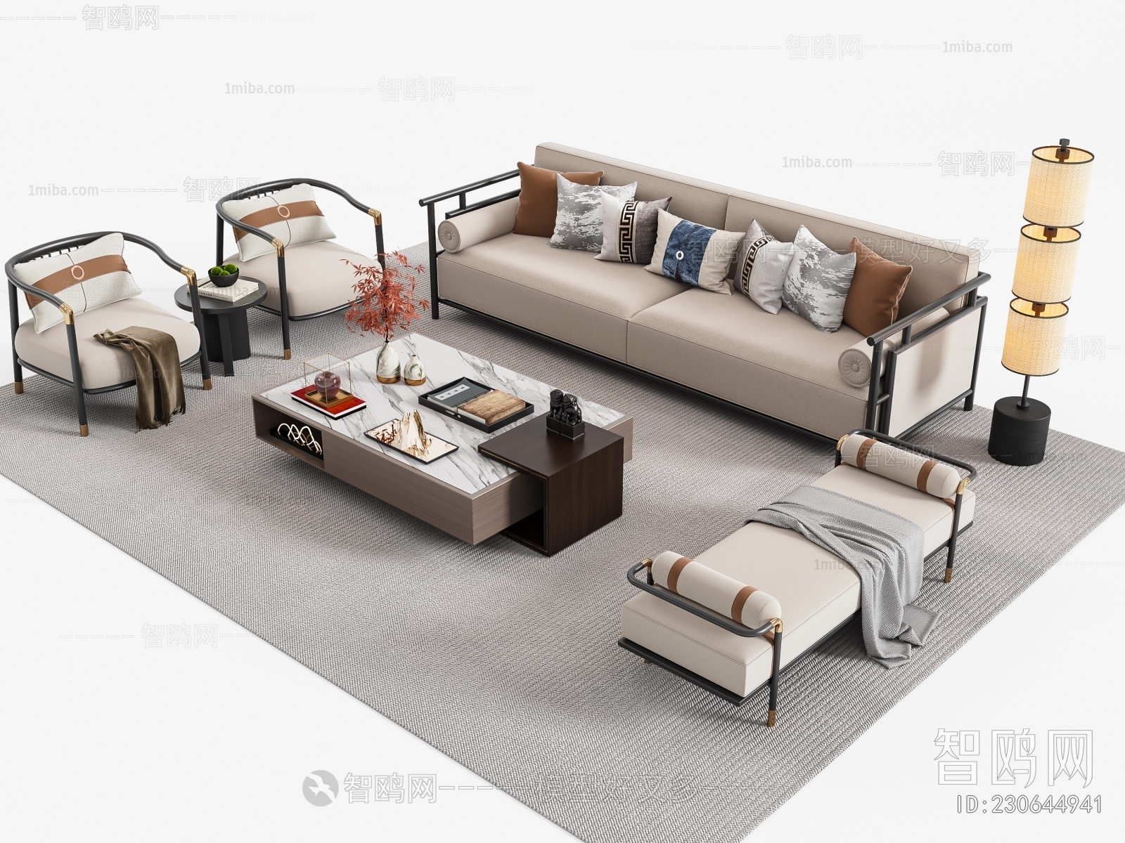 New Chinese Style Sofa Combination