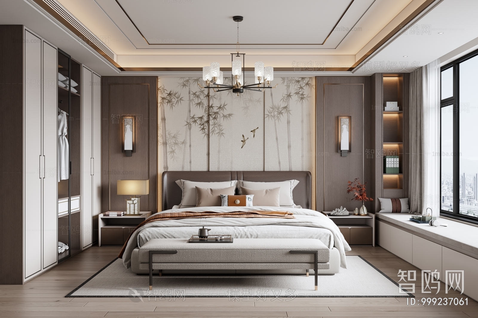 New Chinese Style Bedroom