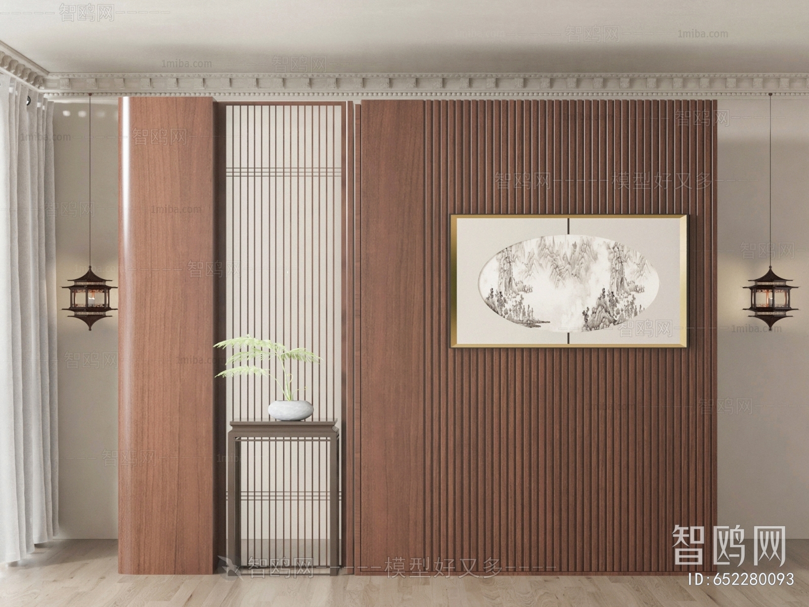 New Chinese Style Wooden Screen Partition