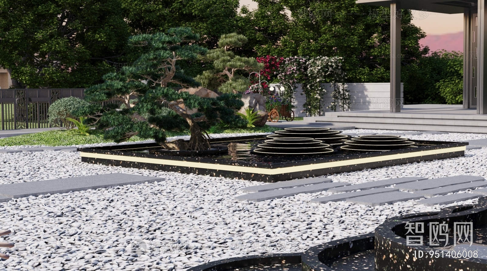 New Chinese Style Garden Landscape