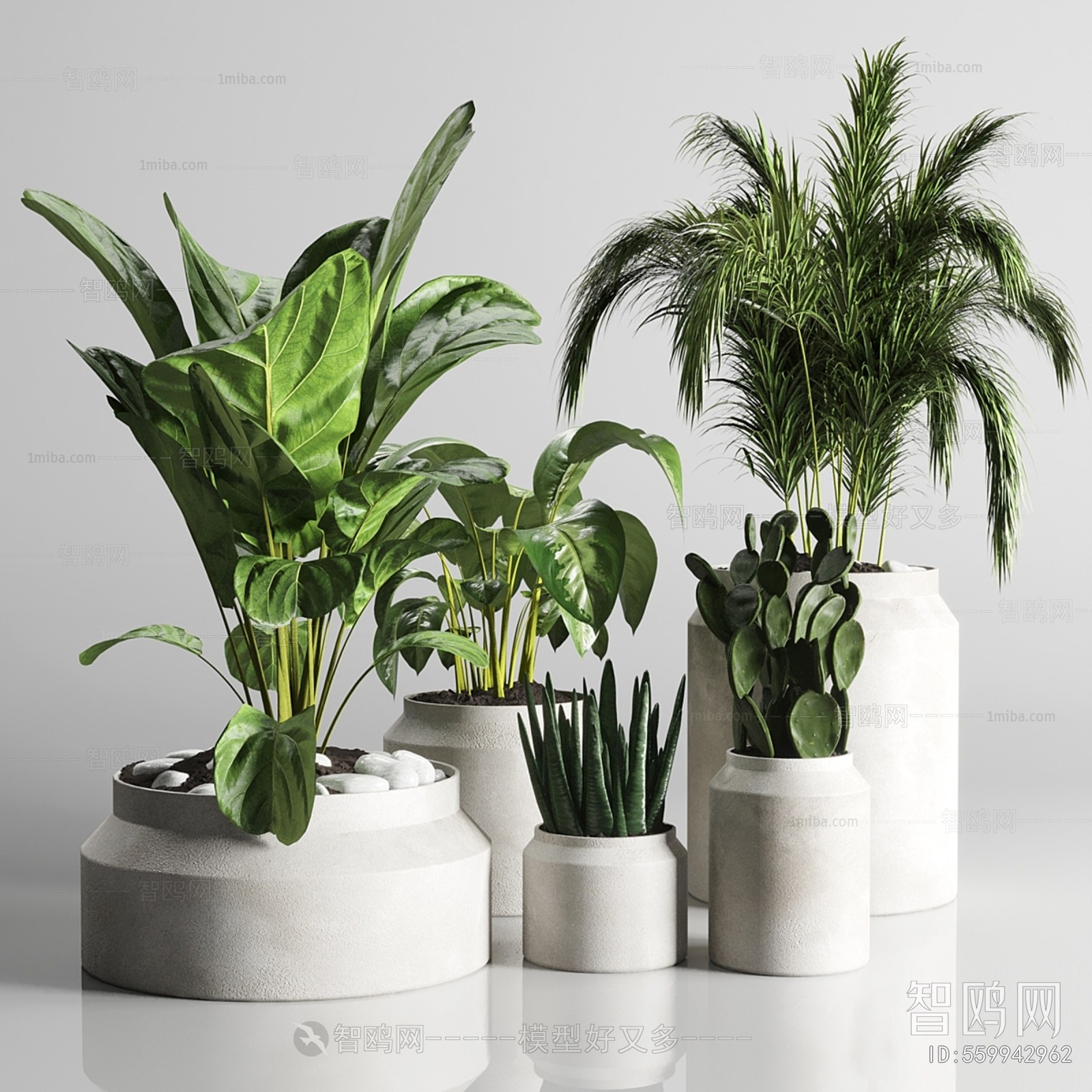 Modern Ground Green Plant Potted Plants