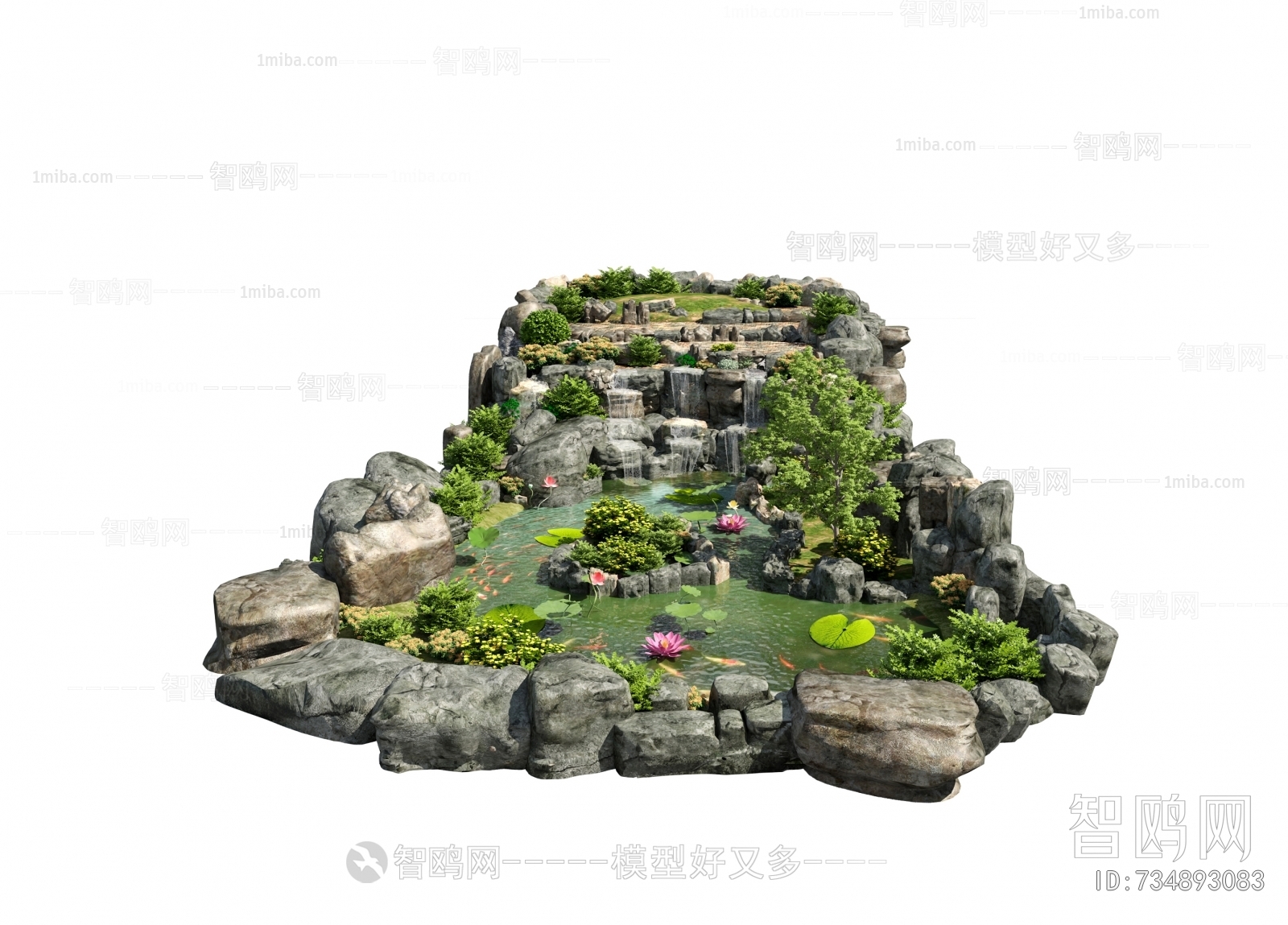 New Chinese Style Rockery Waterscape