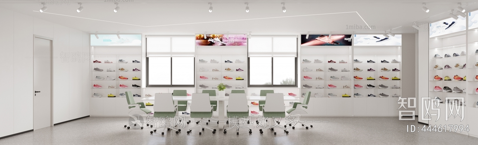 现代鞋子展厅办公室3D模型下载
