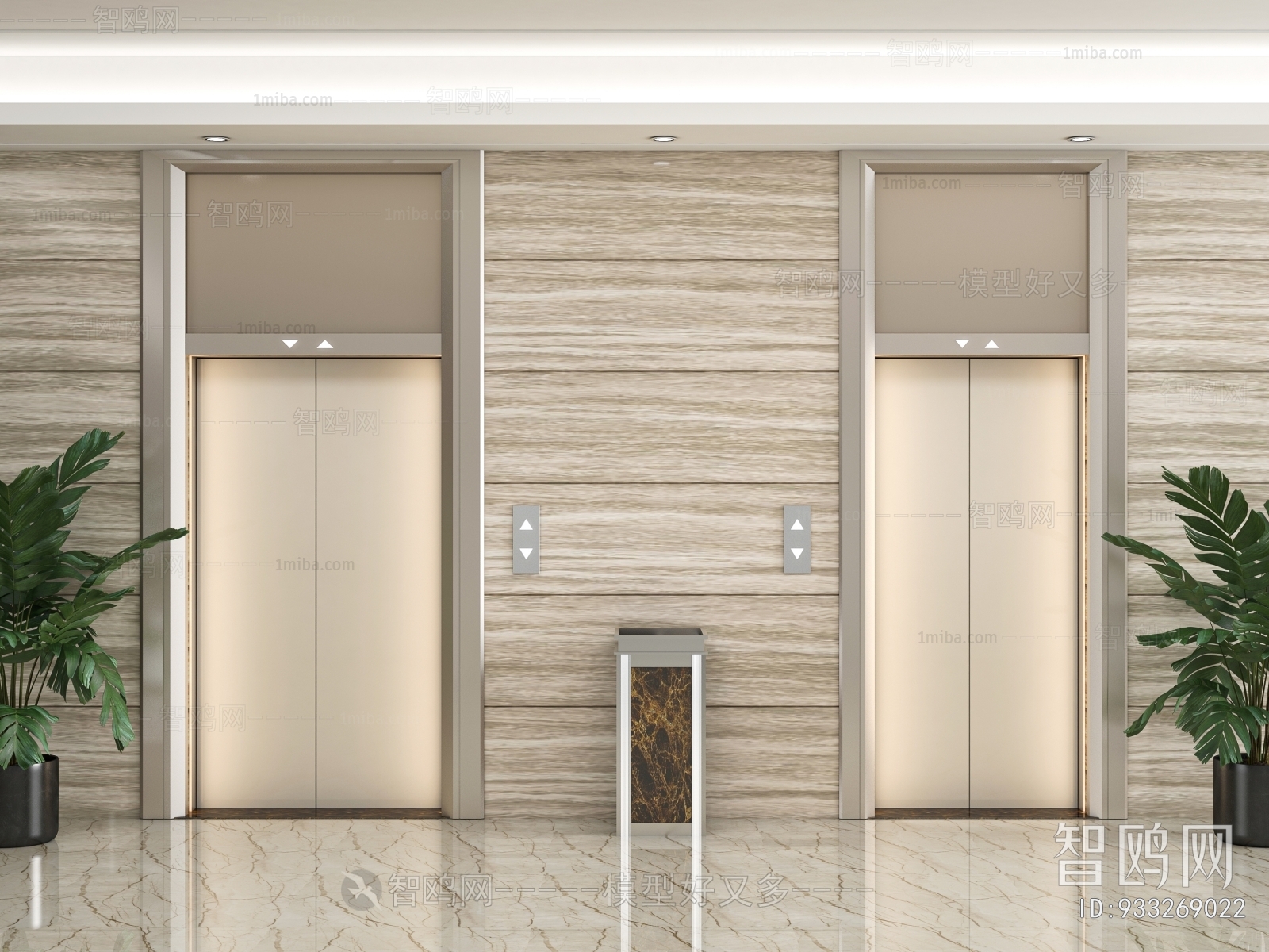 Modern Office Elevator Hall