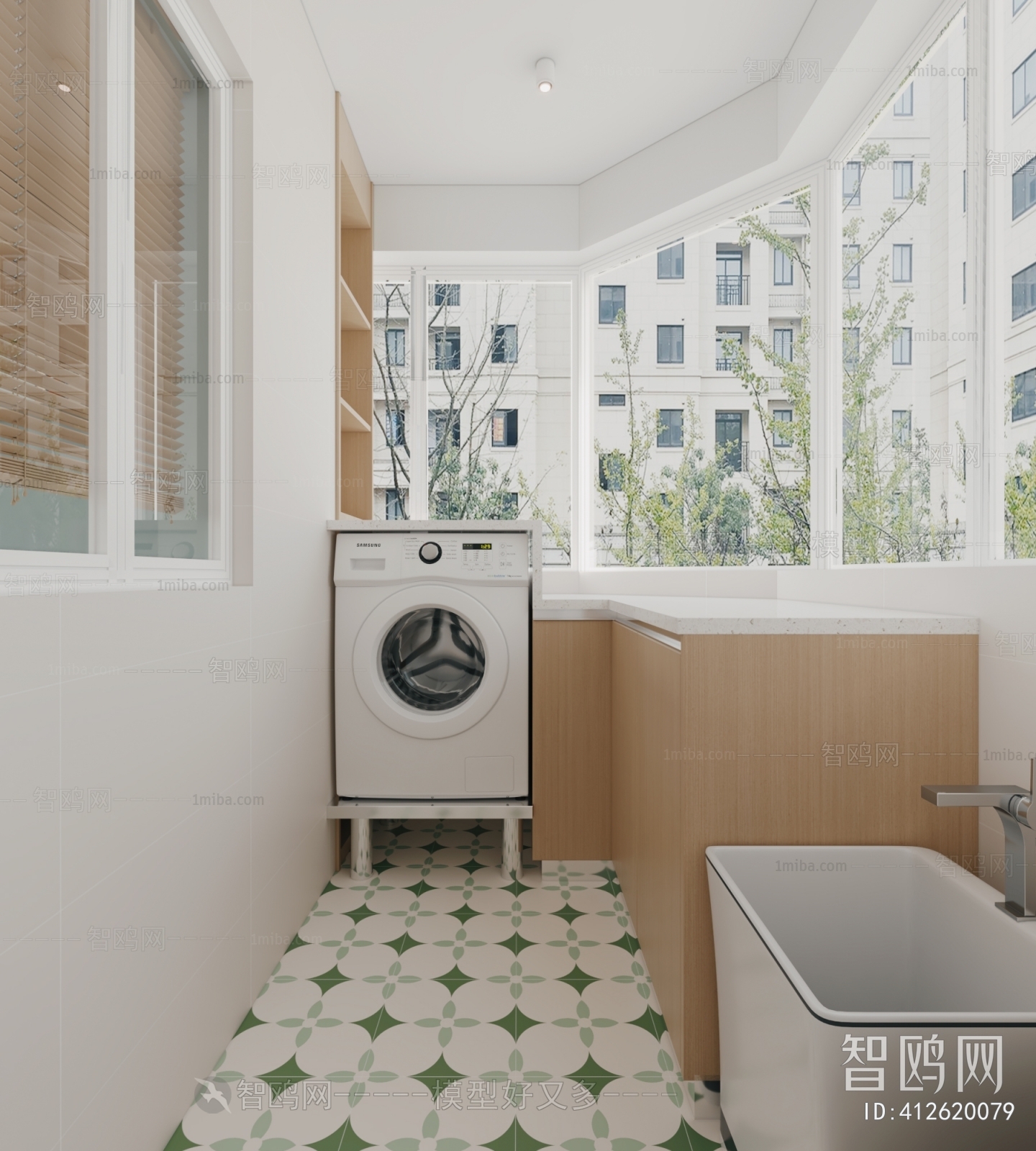 Modern Balcony Laundry Room