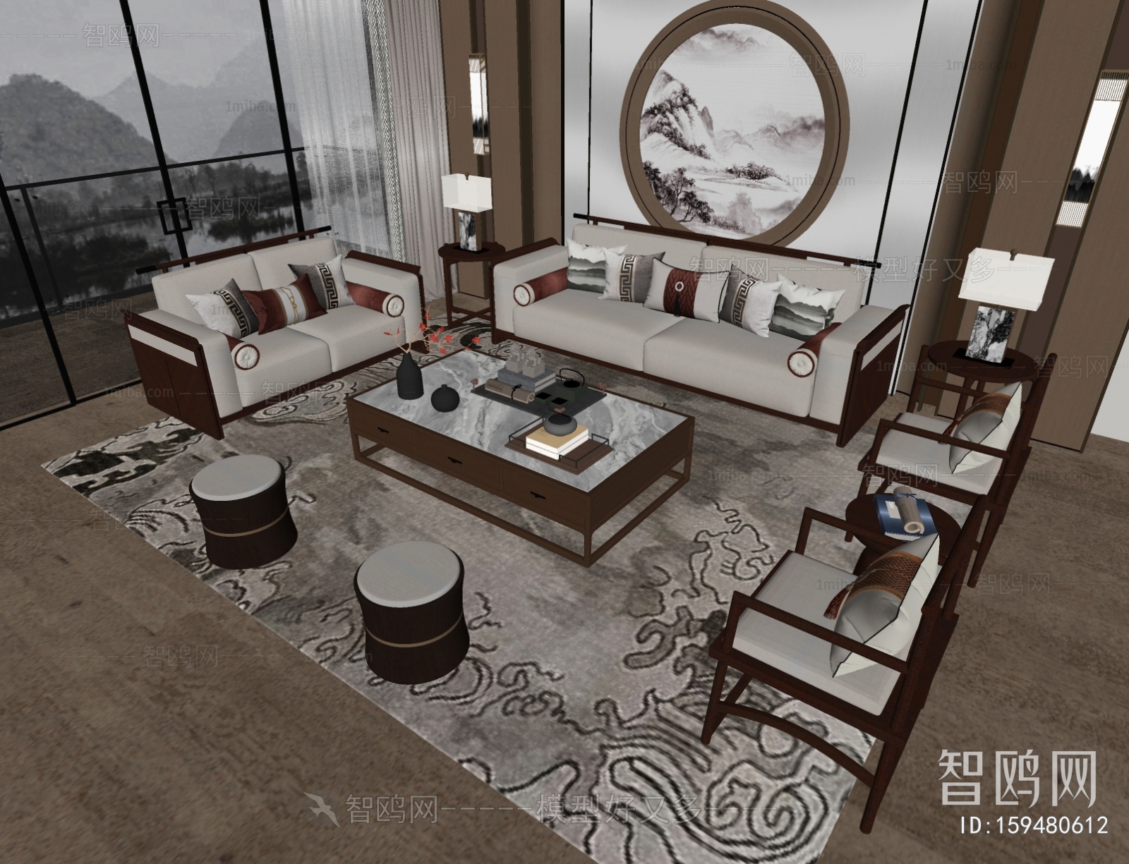 Chinese Style New Chinese Style Sofa Combination