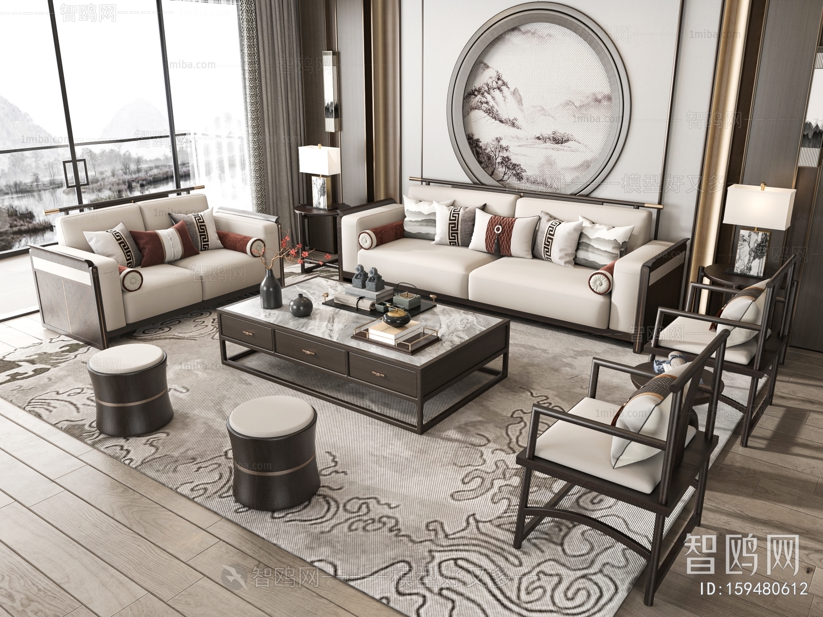 Chinese Style New Chinese Style Sofa Combination