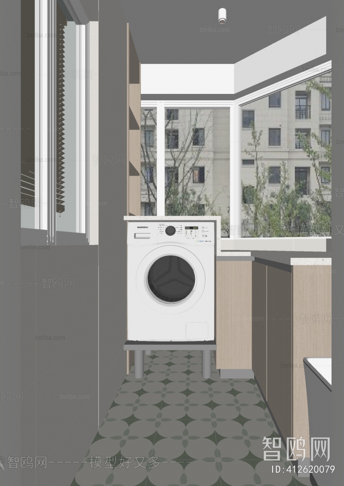 Modern Balcony Laundry Room