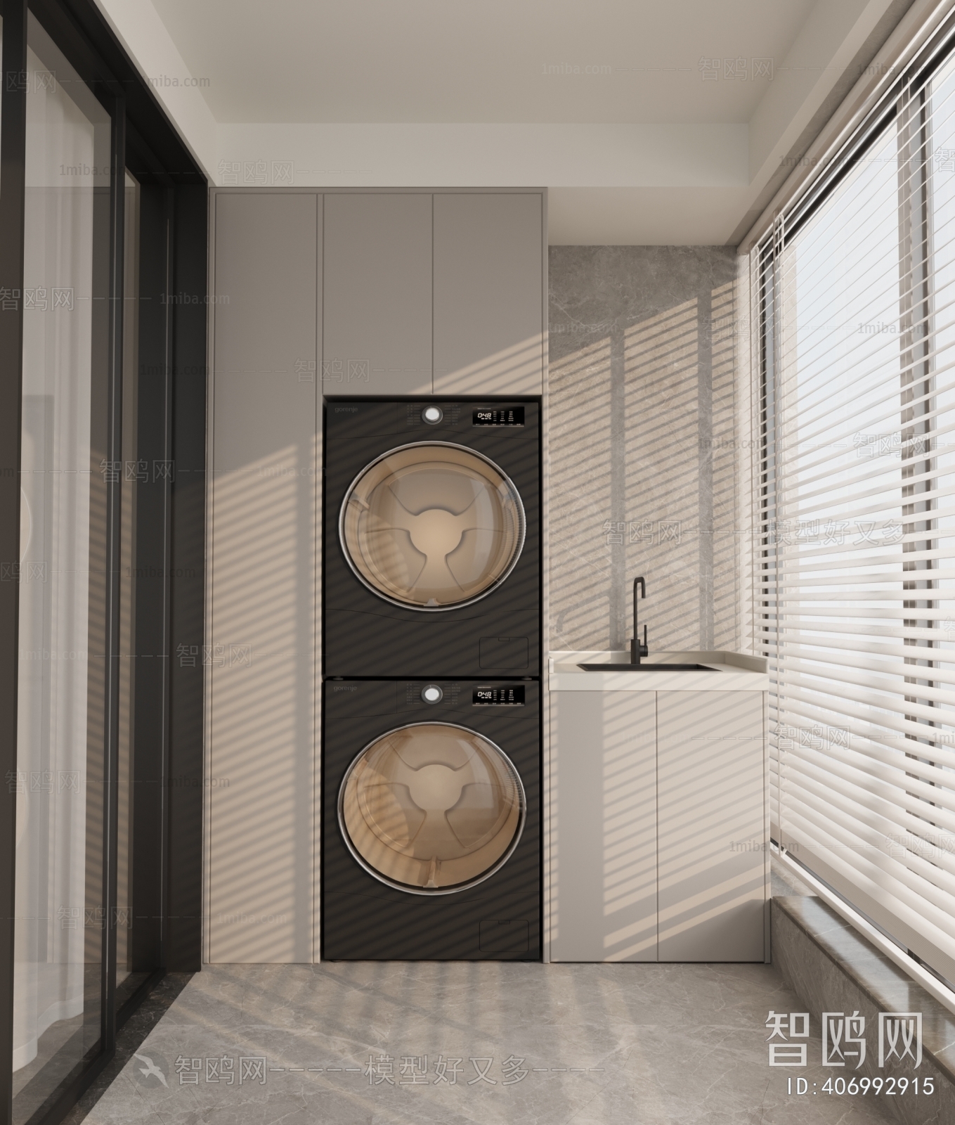 Modern Balcony Laundry Room