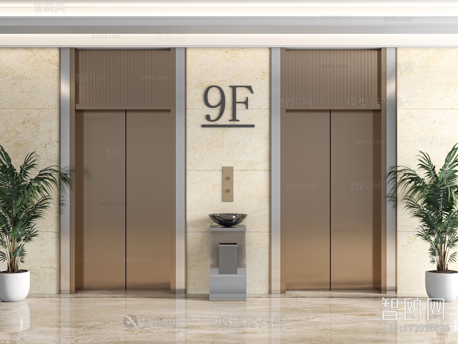 Modern Office Elevator Hall