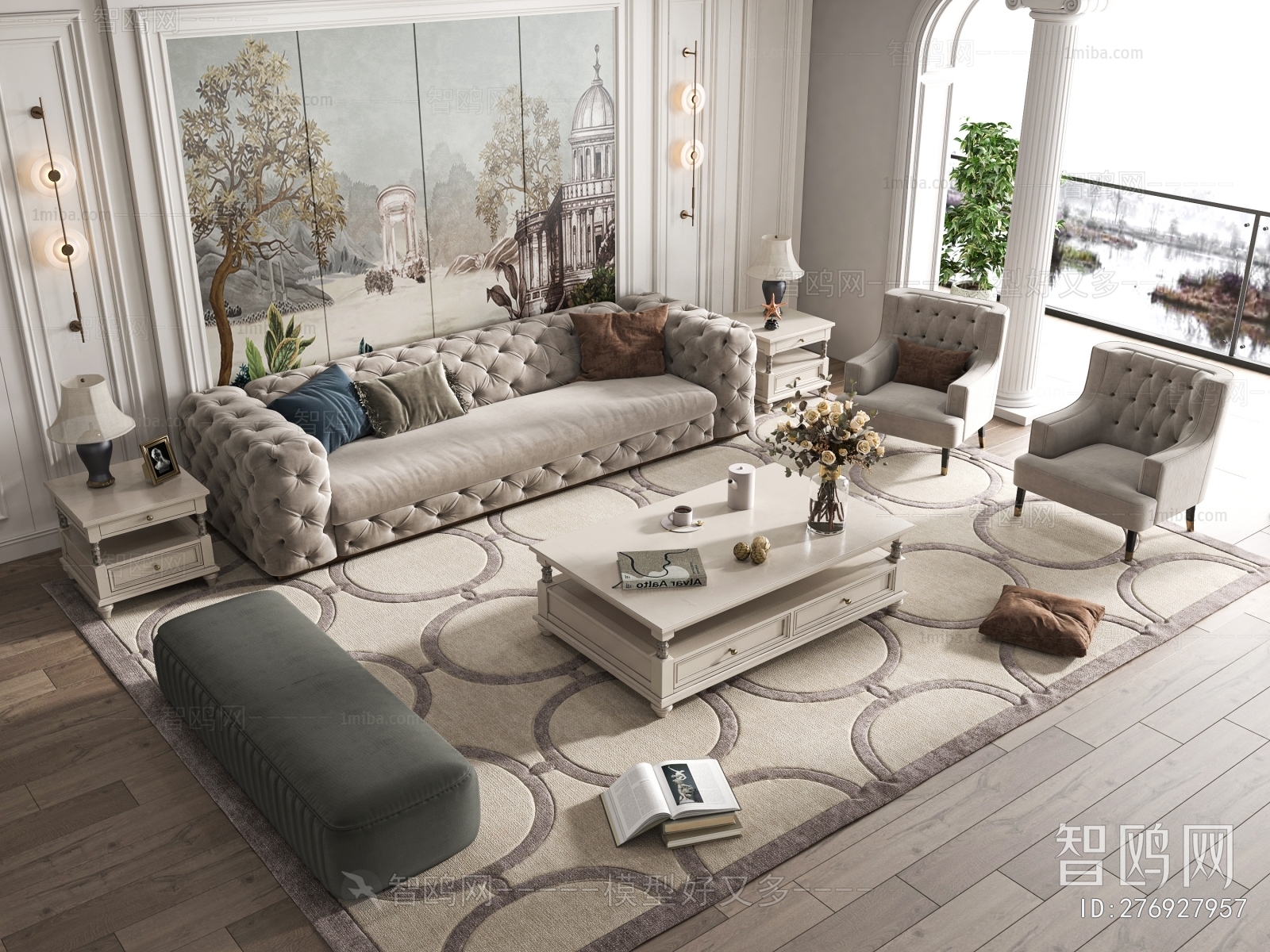 American Style French Style Sofa Combination