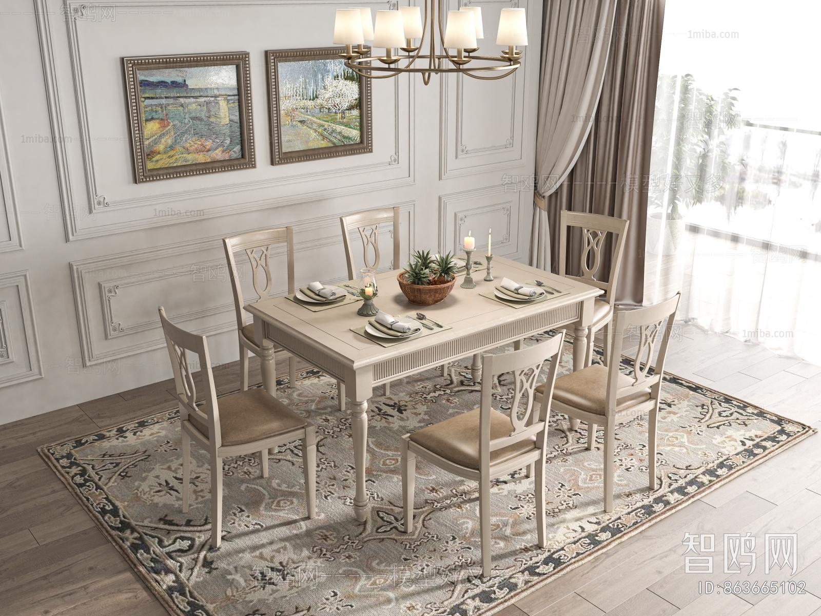 American Style Dining Table And Chairs