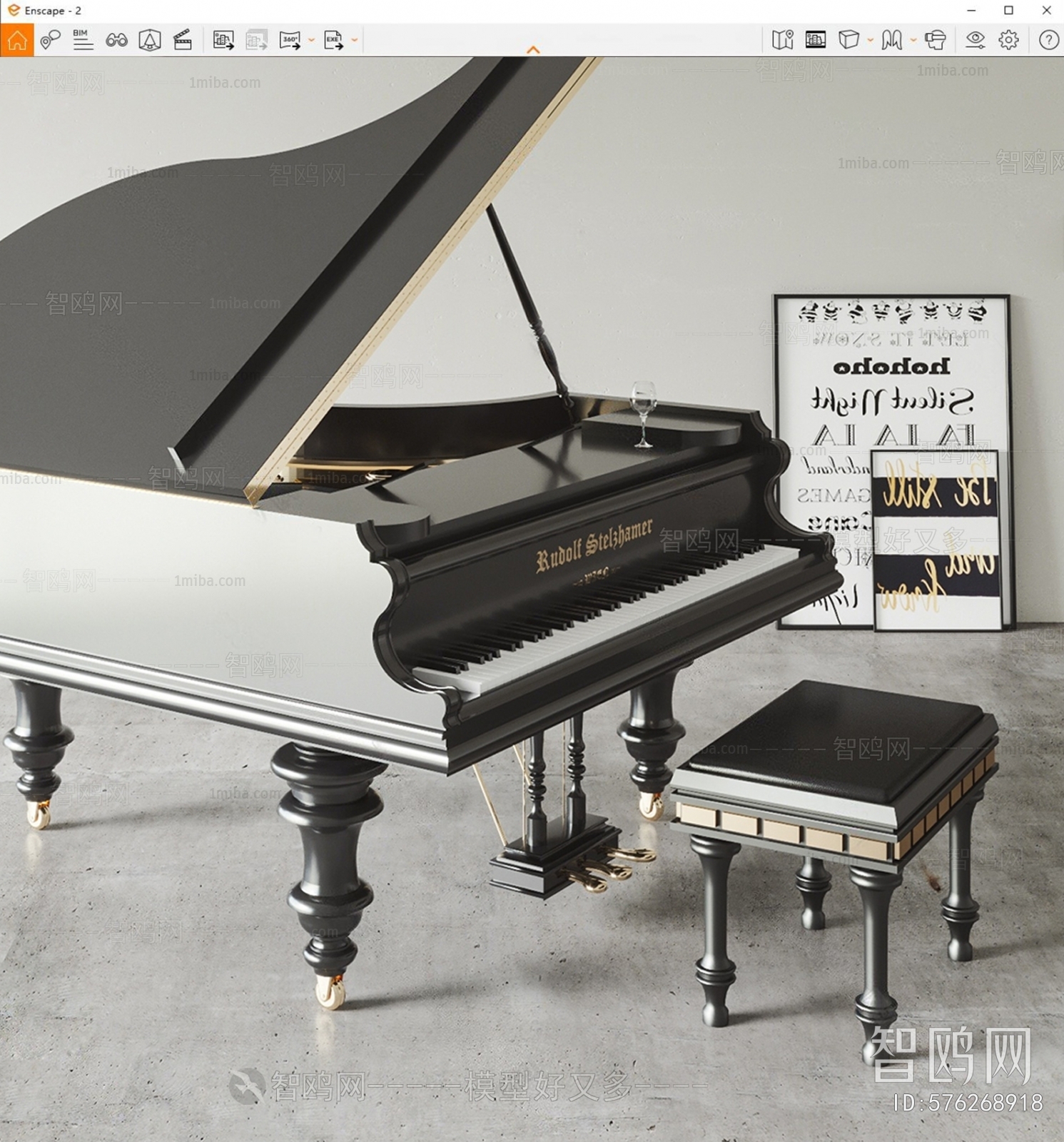 Modern American Style Piano