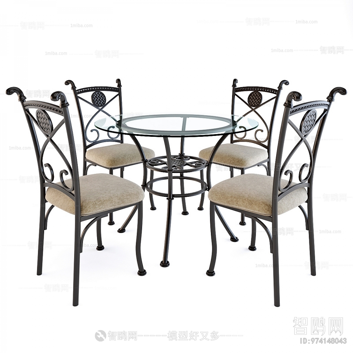 美式圆形餐桌椅