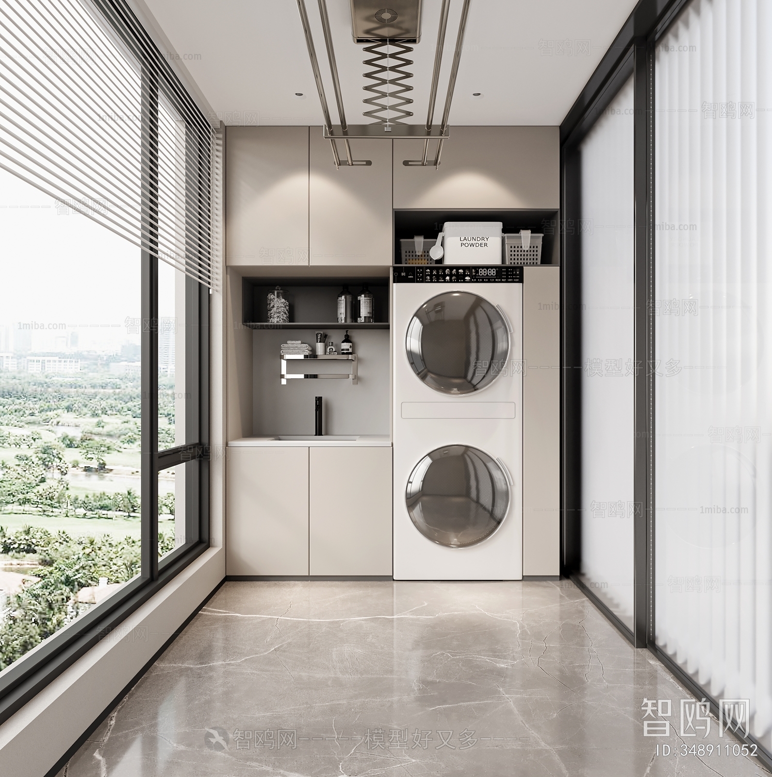 Modern Balcony Laundry Room