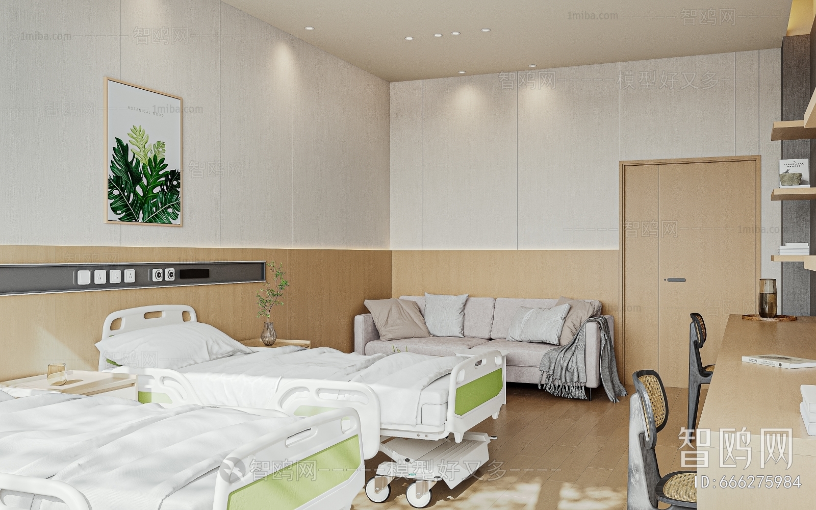 现代养老院病房3D模型下载
