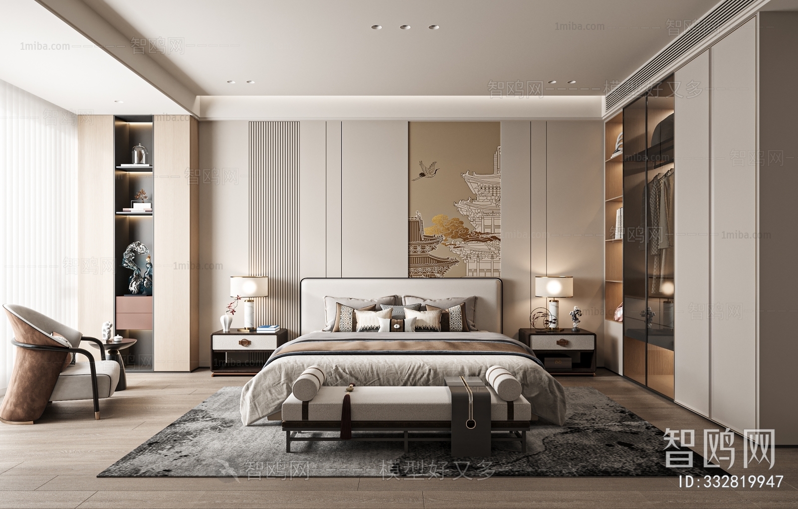 New Chinese Style Bedroom