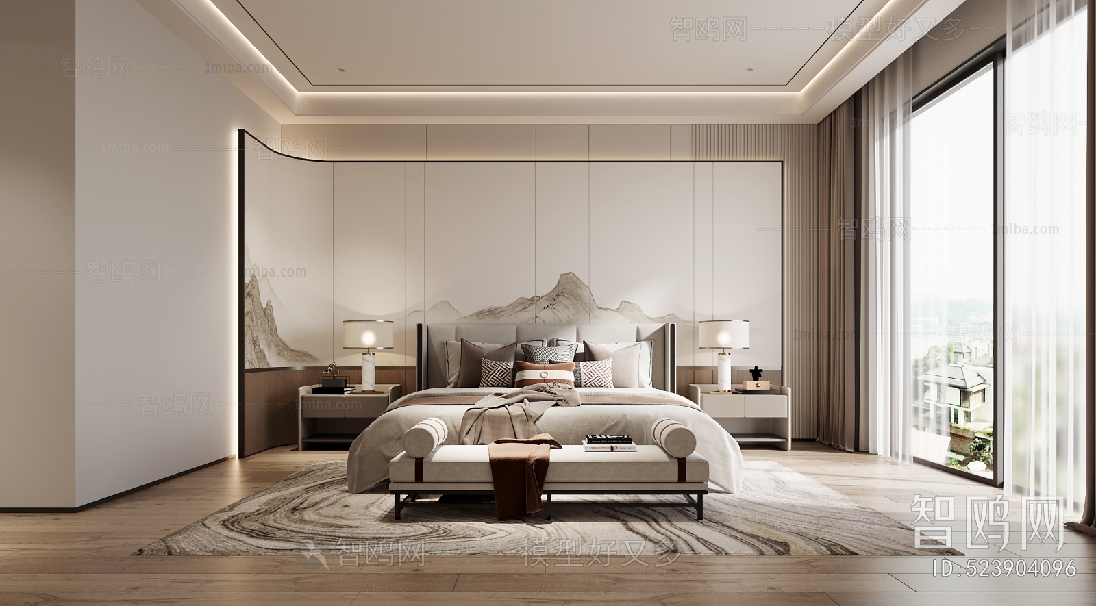 New Chinese Style Bedroom