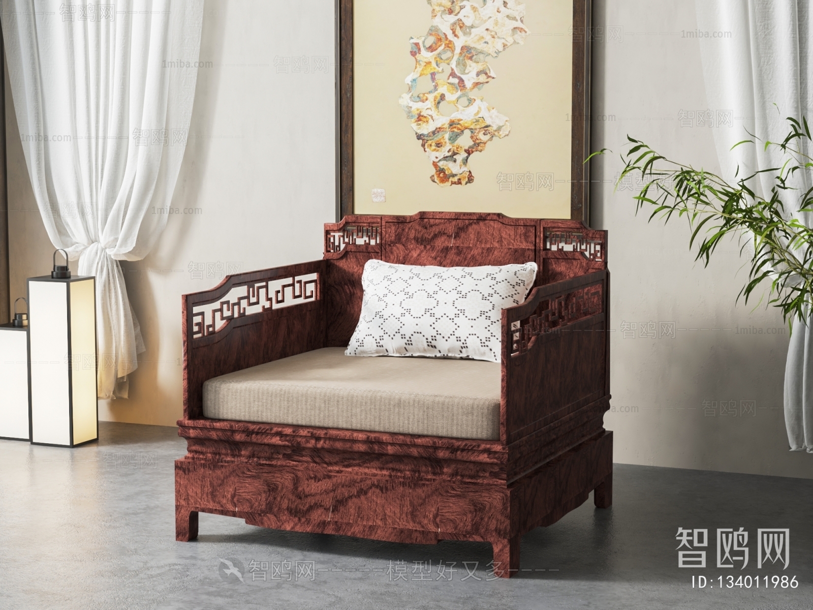 New Chinese Style Chinese Style Single Sofa
