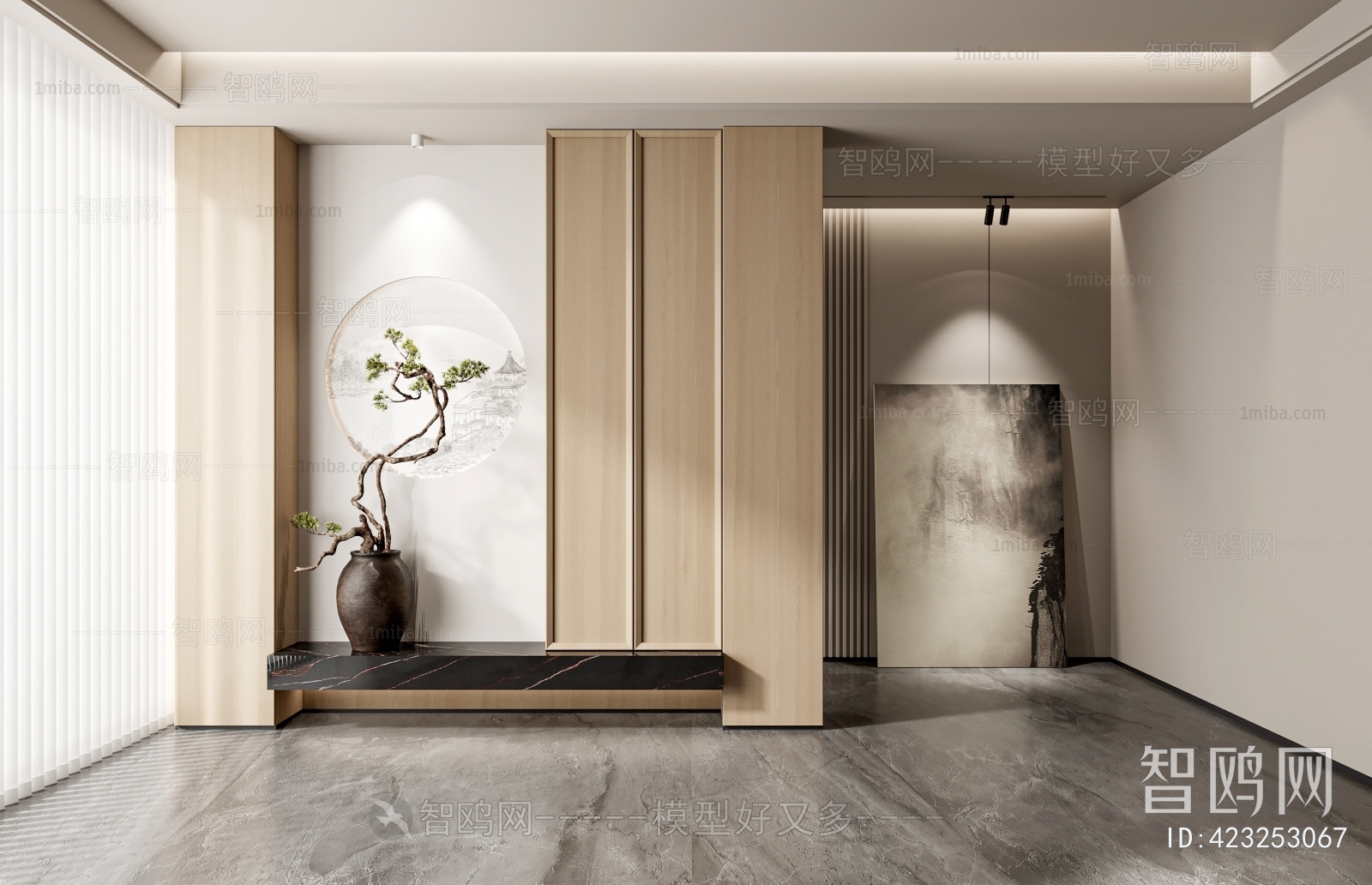New Chinese Style Wabi-sabi Style Hallway