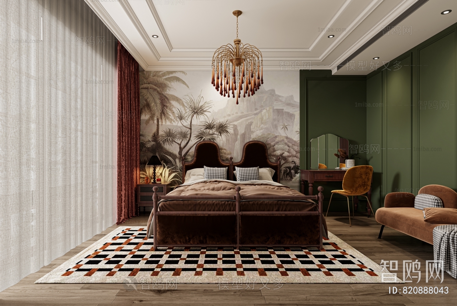 New Classical Style Retro Style Bedroom