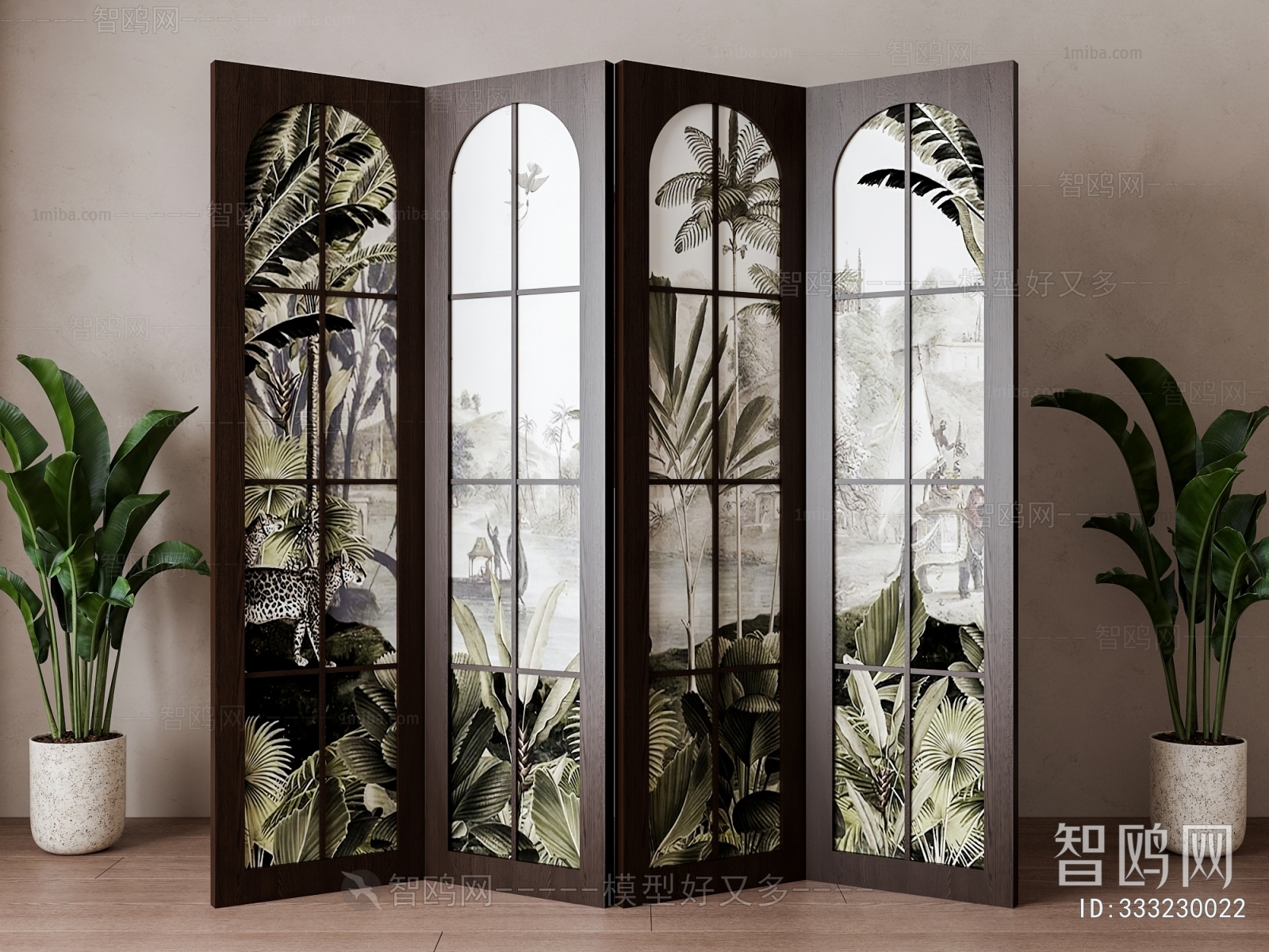 Retro Style Glass Screen Partition