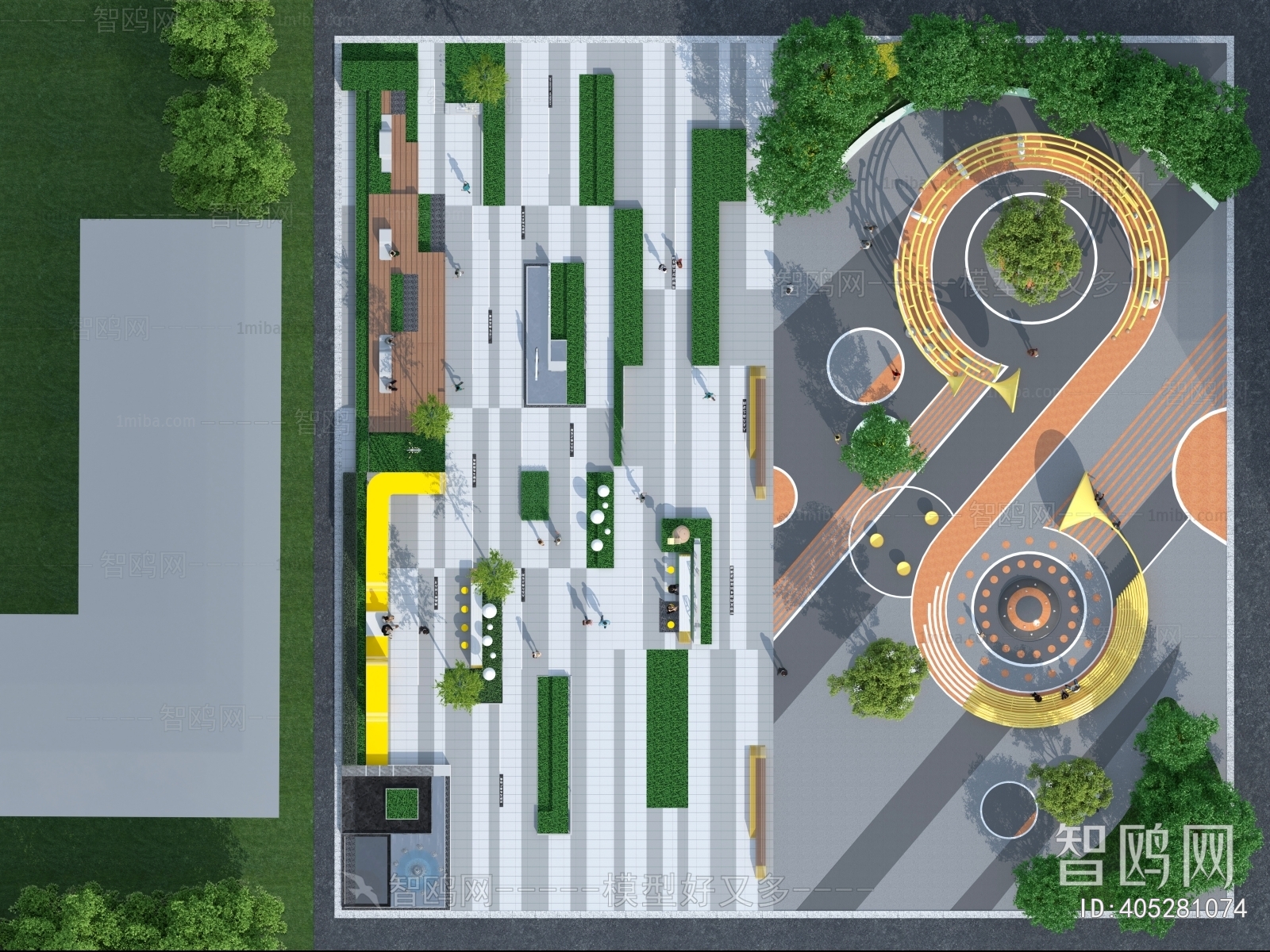 Modern Architectural Bird's-eye View Planning