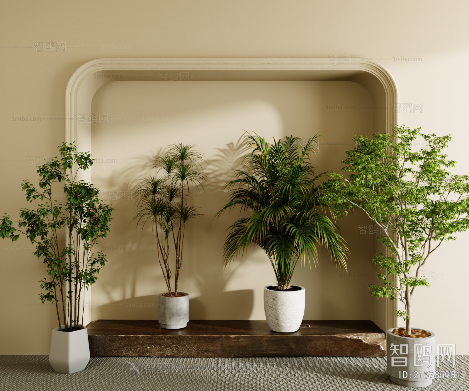 Modern Ground Green Plant Potted Plants