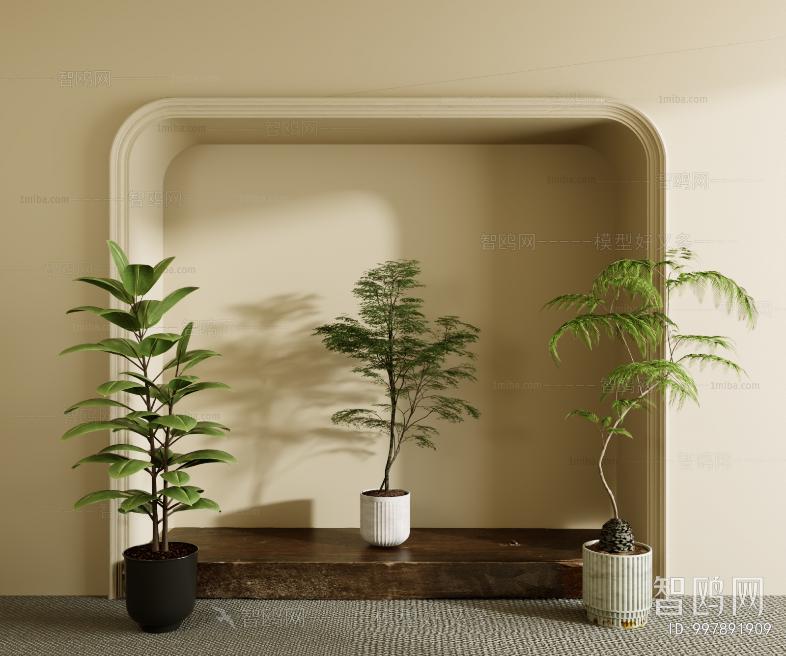 Modern Ground Green Plant Potted Plants