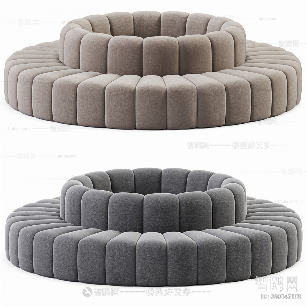 现代圆形多人沙发