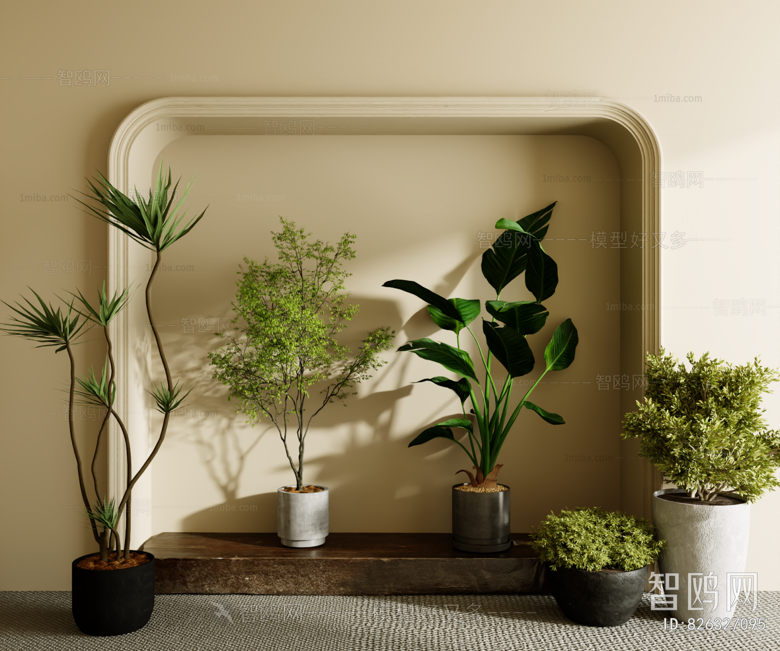 Modern Ground Green Plant Potted Plants