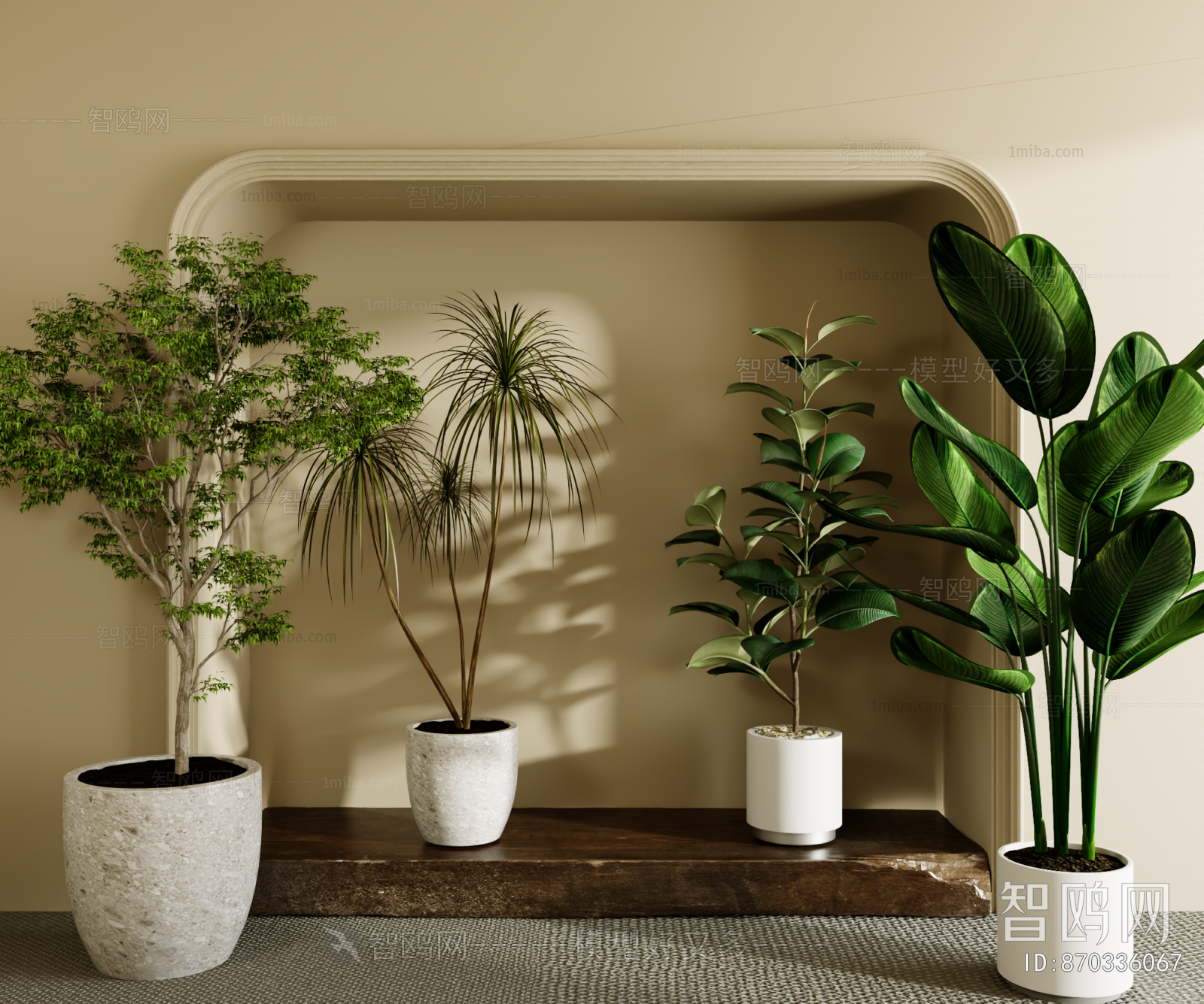 Modern Ground Green Plant Potted Plants