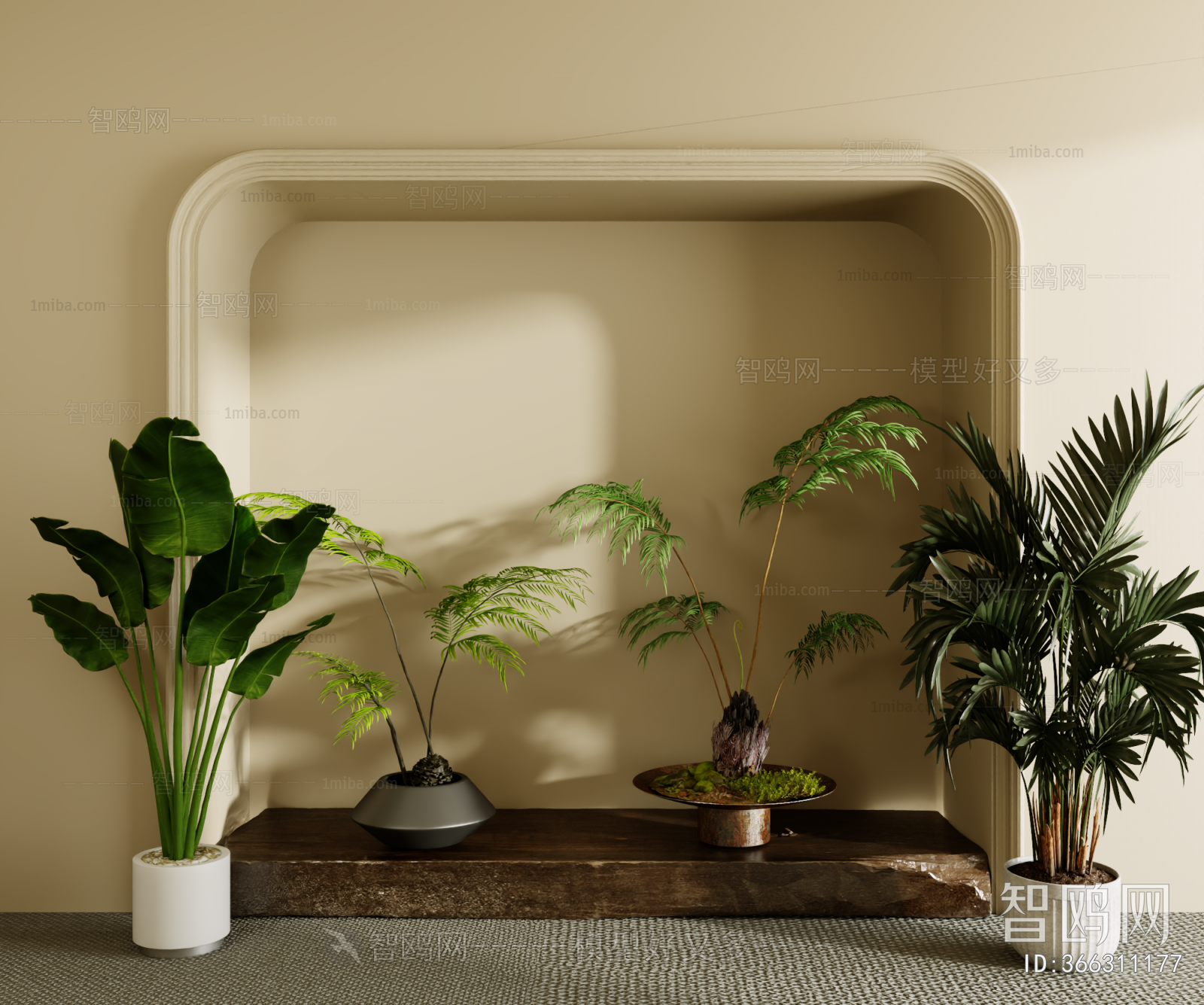 Modern Ground Green Plant Potted Plants