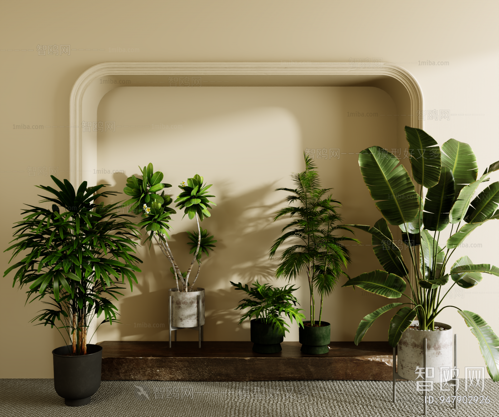 Modern Ground Green Plant Potted Plants