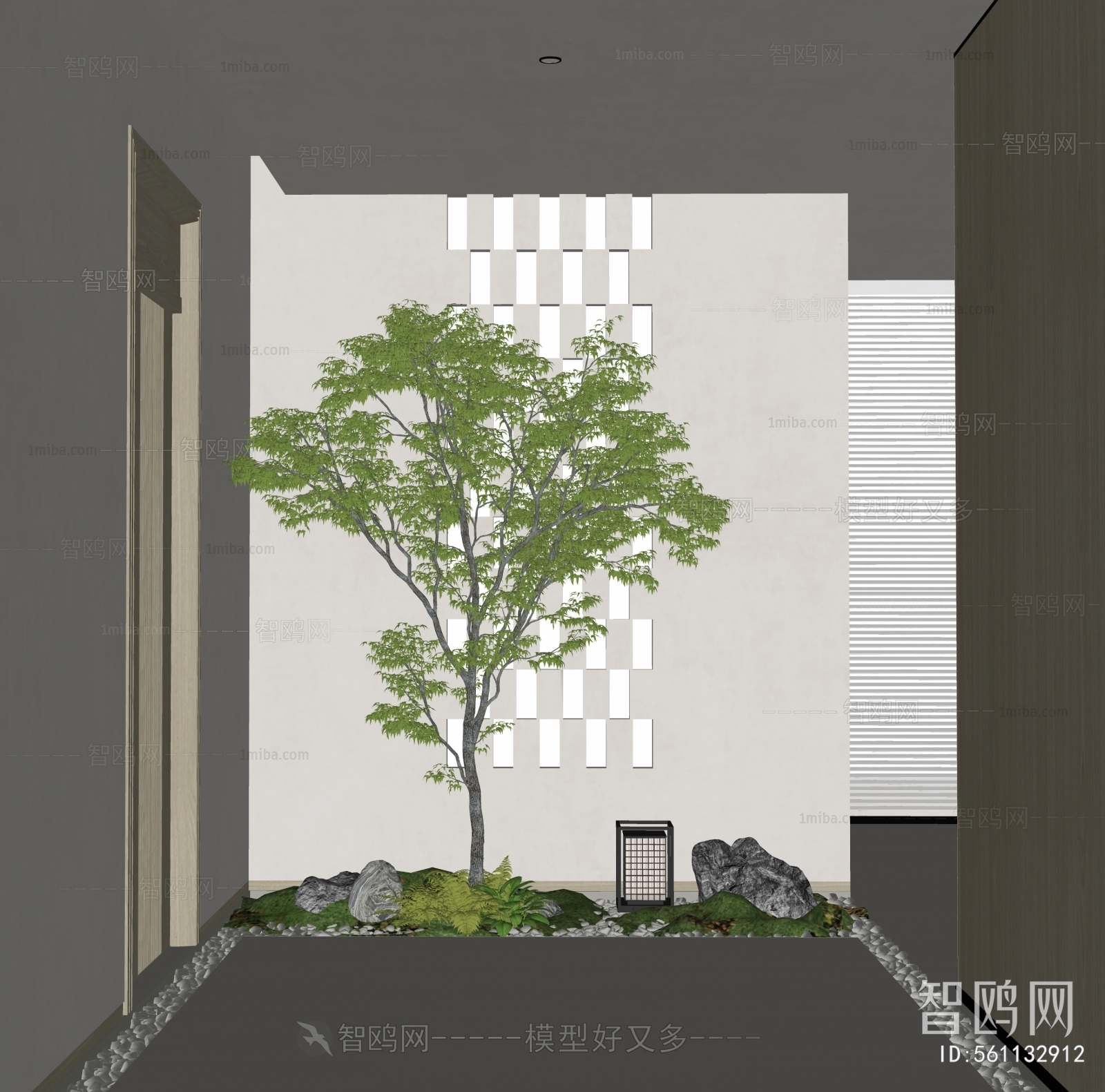 现代玄关景观植物小品