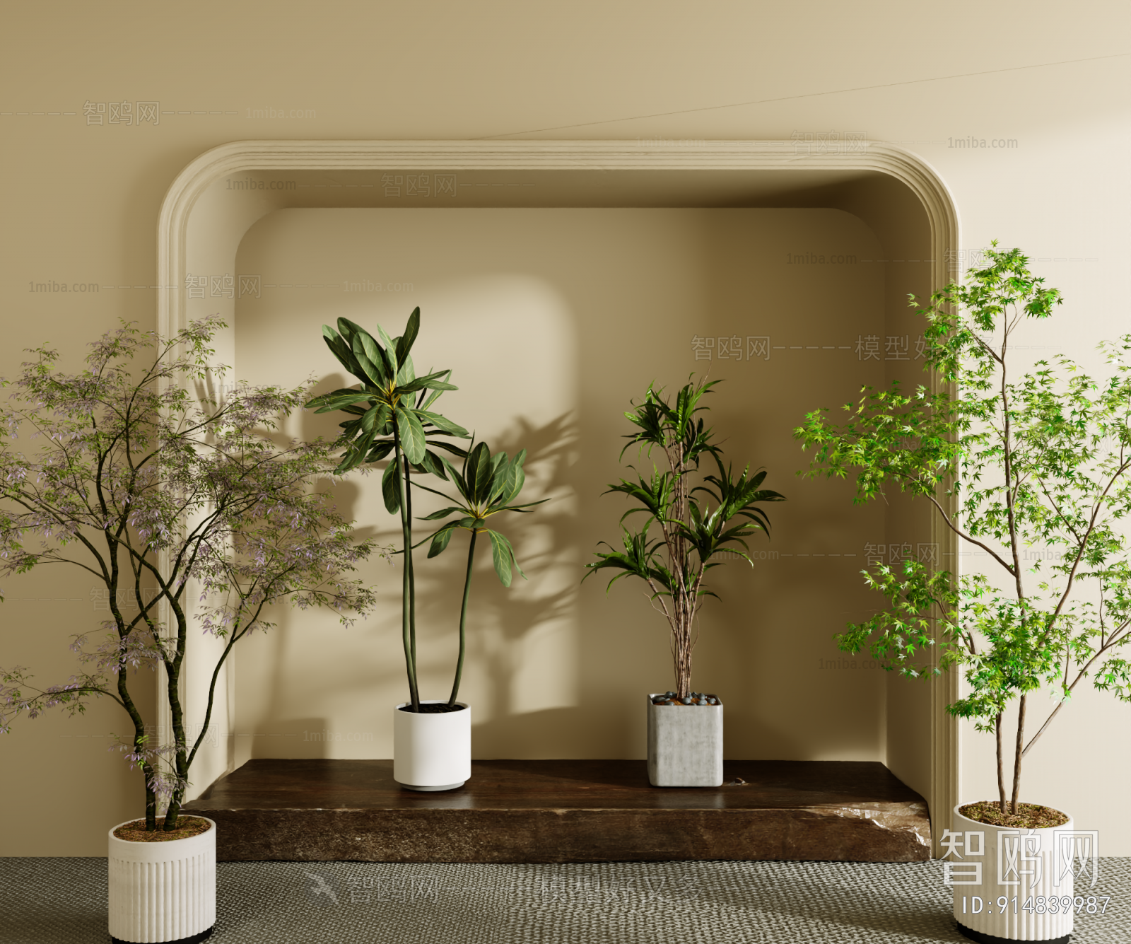 Modern Ground Green Plant Potted Plants