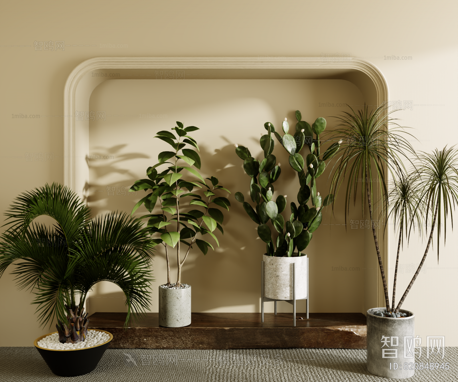 Modern Ground Green Plant Potted Plants