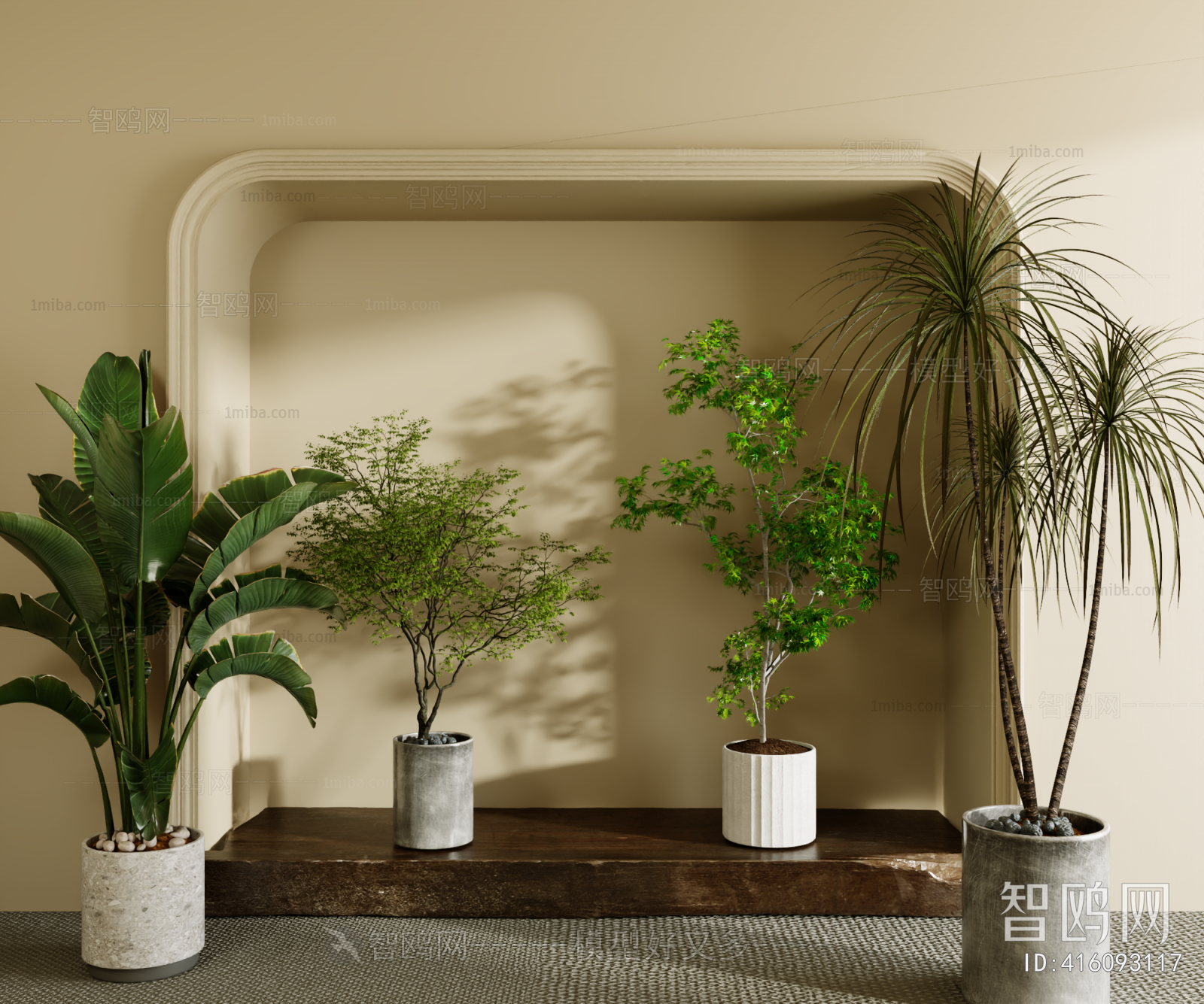 Modern Ground Green Plant Potted Plants